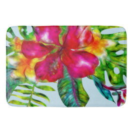 Aloha Bright Electric Pop Tropical Floral Badematte