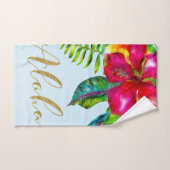 Aloha Bright Electric Pop Tropical Floral Badhandtuch Set (Handtuch)