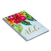 Aloha Bright Electric Pop Tropical Floral Notizblock (Rechte Seite)