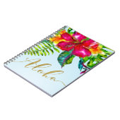 Aloha Bright Electric Pop Tropical Floral Notizblock (Linke Seite)