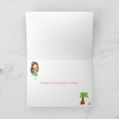 Aloha Brown Hair Girl Karte (Innenseite)