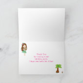 Aloha Brünett Hair Girl Danke-Card Dankeskarte (Innenseite)