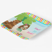 Aloha Brünett Hair Girl Party Pappteller (Gewinkelt)