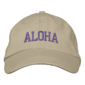 ALOHA Cap (Khaki mit dunklem Aquamarinen Bestickte Baseballkappe (Vorderseite)
