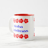 Aloha Christmas Red Hibiskus Hawaiian Tasse (Vorderseite Links)