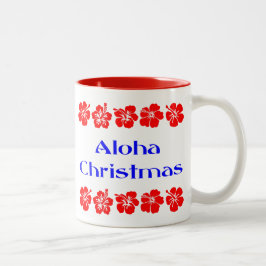 Aloha Christmas Red Hibiskus Hawaiian Tasse