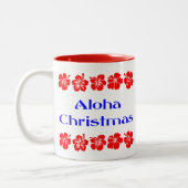 Aloha Christmas Red Hibiskus Hawaiian Tasse (Links)
