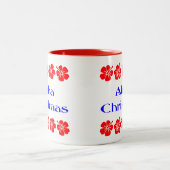 Aloha Christmas Red Hibiskus Hawaiian Tasse (Mittel)