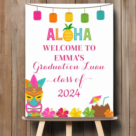 Aloha Class of 2024 Abschluss Luau Willkommen Poster