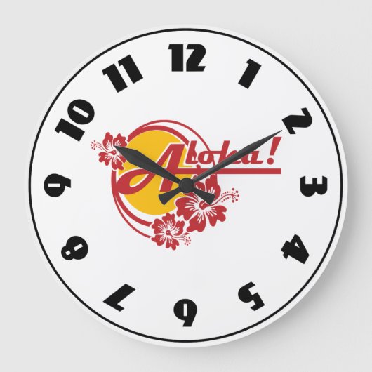 Aloha Clock Große Wanduhr (Vorderseite)