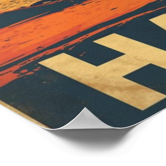 Aloha Coast – Retro Hawaii Travel Poster (Ecke)