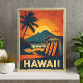 Aloha Coast – Retro Hawaii Travel Poster