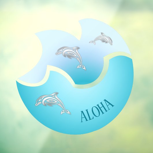 Aloha | Coastal Blue Wave Delphine Fensteraufkleber (Blatt 3)
