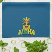 Aloha Collection Ananas Küchentuch Dark Aquamarin (Gefaltet)