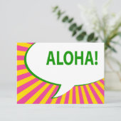 Aloha! : Comic-Sprechblase Einladung (Stehend Vorderseite)
