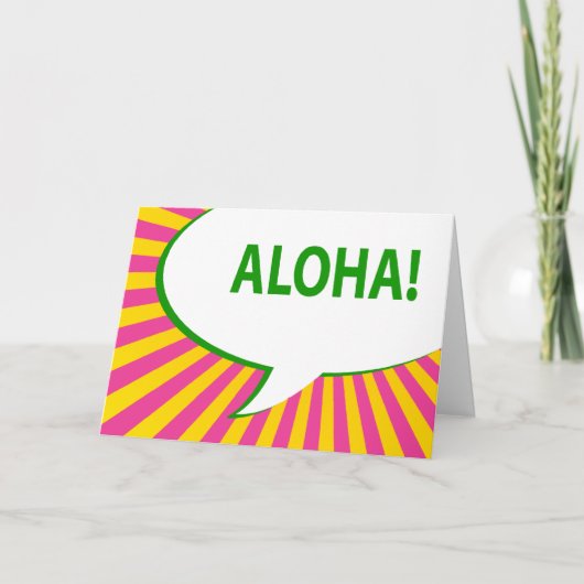 Aloha! : Comic-Sprechblase Einladung (Vorderseite)