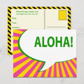 Aloha! : Comic-Sprechblase Postkarte (Vorne/Hinten)