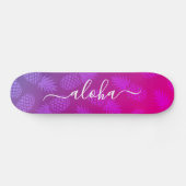 Aloha, coole Typografie, lila Ananas Skateboard (Horizontal)