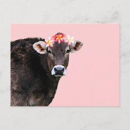Aloha Cow, Lei, Pink Sommerzeit Spaß Postkarte