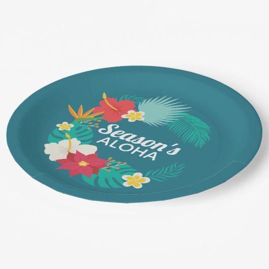 Aloha der Saison Pappteller (Schrägansicht)