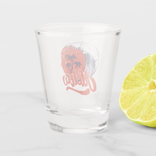 Aloha die große Welle Schnapsglas (Rückseite)