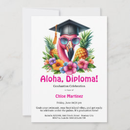 Aloha-Diplom-Tropische-Abschlussfeier-Poolparty Einladung