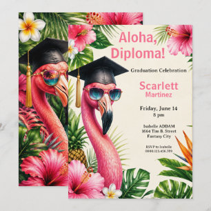 Aloha-Diplom-Tropische-Abschlussfeier-Poolparty Einladung