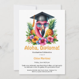 Aloha-Diplom-Tropische-Abschlussfeier-Poolparty Einladung