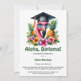 Aloha-Diplom-Tropische-Abschlussfeier-Poolparty Einladung