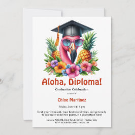 Aloha-Diplom-Tropische-Abschlussfeier-Poolparty Einladung