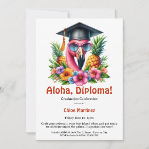 Aloha-Diplom-Tropische-Abschlussfeier-Poolparty Einladung