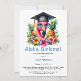 Aloha-Diplom-Tropische-Abschlussfeier-Poolparty Einladung