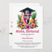 Aloha Diploma Tropical Graduation Pool Party Einladung (Vorne/Hinten)