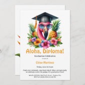 Aloha Diploma Tropical Graduation Pool Party Einladung (Vorne/Hinten)