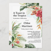 Aloha Diploma! Tropical Graduation Pool Party Einladung (Vorne/Hinten)