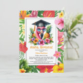 Aloha Diploma! Tropical Graduation Pool Party Einladung (Stehend Vorderseite)