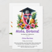 Aloha Diploma Tropical Graduation Pool Party Einladung (Vorne/Hinten)