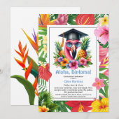 Aloha Diploma! Tropical Graduation Pool Party  Einladung (Vorne/Hinten)