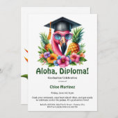 Aloha Diploma Tropical Graduation Pool Party Einladung (Vorne/Hinten)
