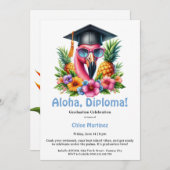 Aloha Diploma Tropical Graduation Pool Party Einladung (Vorne/Hinten)
