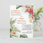 Aloha Diploma! Tropical Graduation Pool Party Einladung (Stehend Vorderseite)