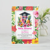 Aloha Diploma! Tropical Graduation Pool Party  Einladung (Stehend Vorderseite)