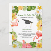 Aloha Diploma! Tropischer Abschluss Pool Party Einladung (Vorne/Hinten)