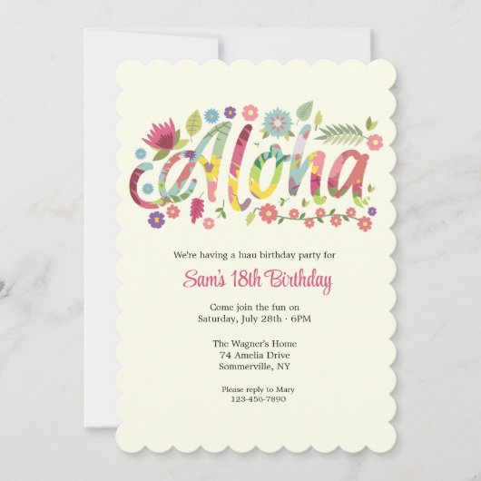 Aloha Einladung (Vorderseite)