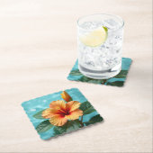 Aloha Elegance: Der orange hawaiianische Hibiskus Untersetzer (Vor Ort)