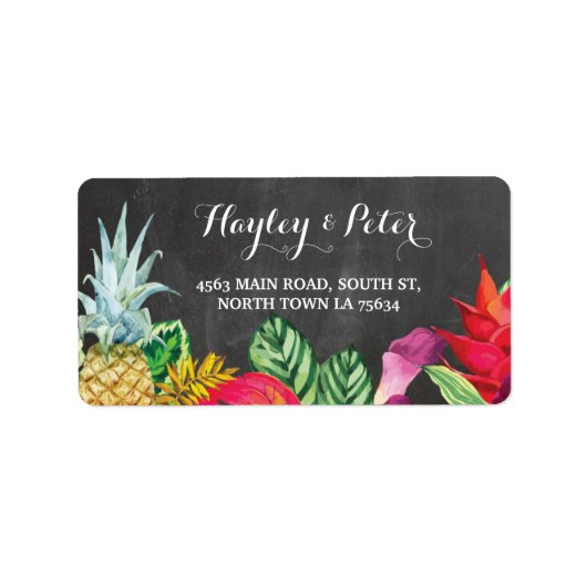 Aloha Elegant Address Wedding Labels Stickers Luau Adressaufkleber (Vorne)