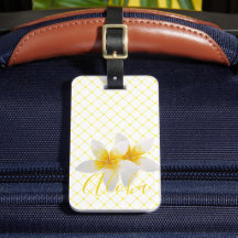 Aloha | Elegante tropische Blume & Gelbe Trellis