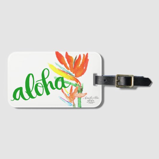 Aloha etikettiert Paradiesvogel Gepäck/Tasche - Gepäckanhänger (Vorderseite (Horizontal))
