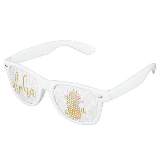 Aloha extravagante Imitate Glitzer Pastellananas Sonnenbrille (Schrägansicht)