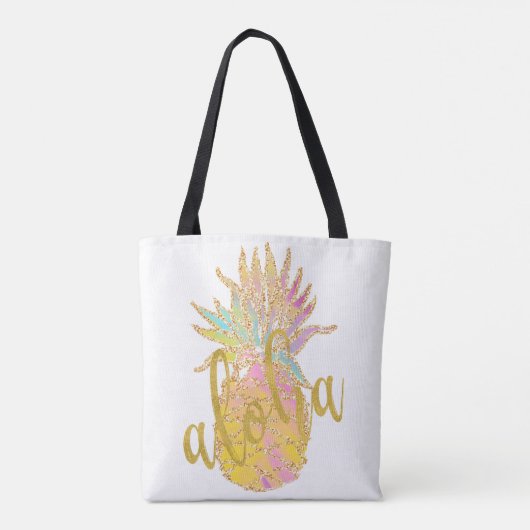 Aloha extravagante Imitate Glitzer Pastellananas Tasche (Rückseite)